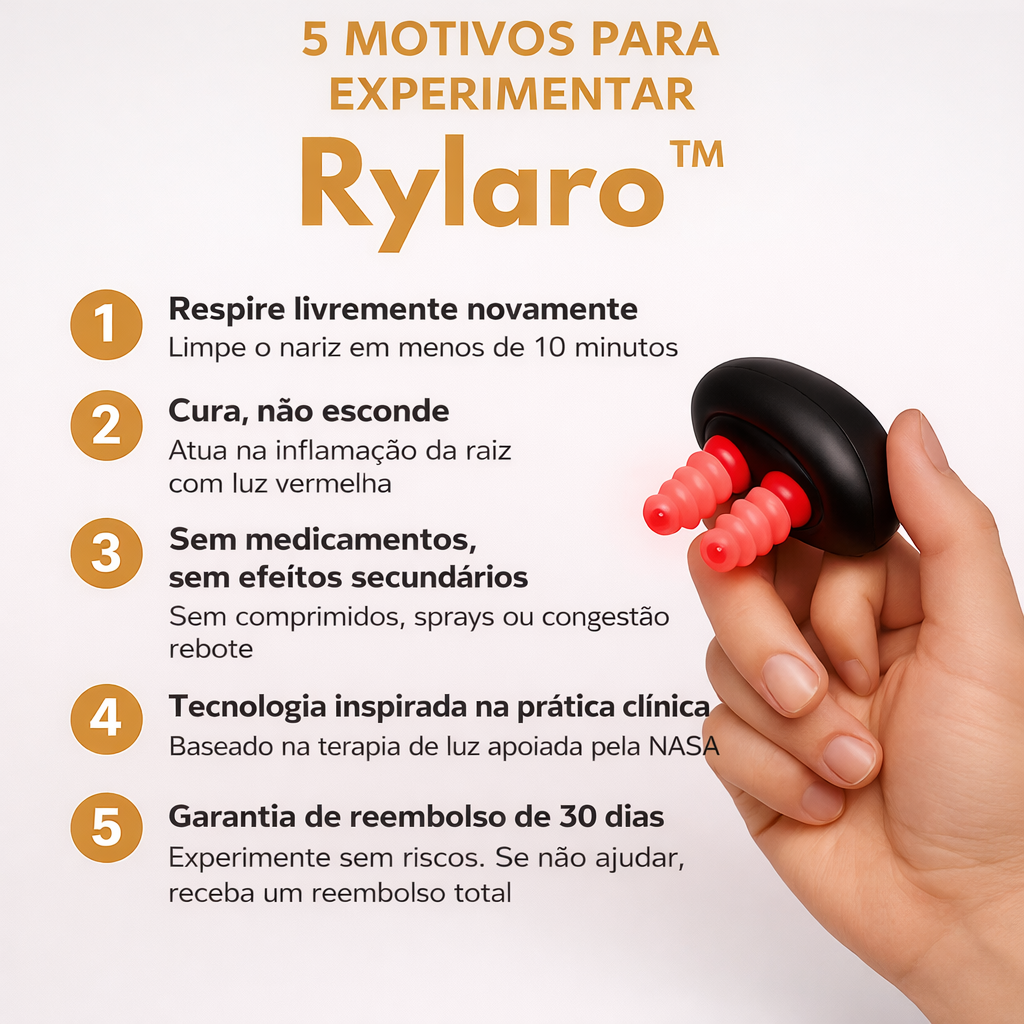 Rylaro™ Dispositivo de luz vermelha nasal